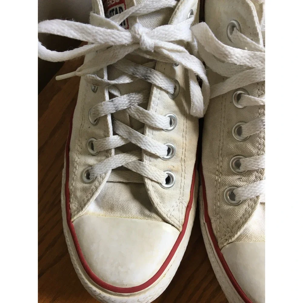 Converse All Star Shoes Mens 7 Womens 9 White Excellent Low Top Canvas M7652 - Picture 3 of 12